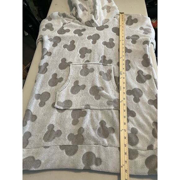 Disney Women's Hoodie Mickey Gray Fleece Lounge Sherpa Dress Sleepwear N EUC - Picture 4 of 9